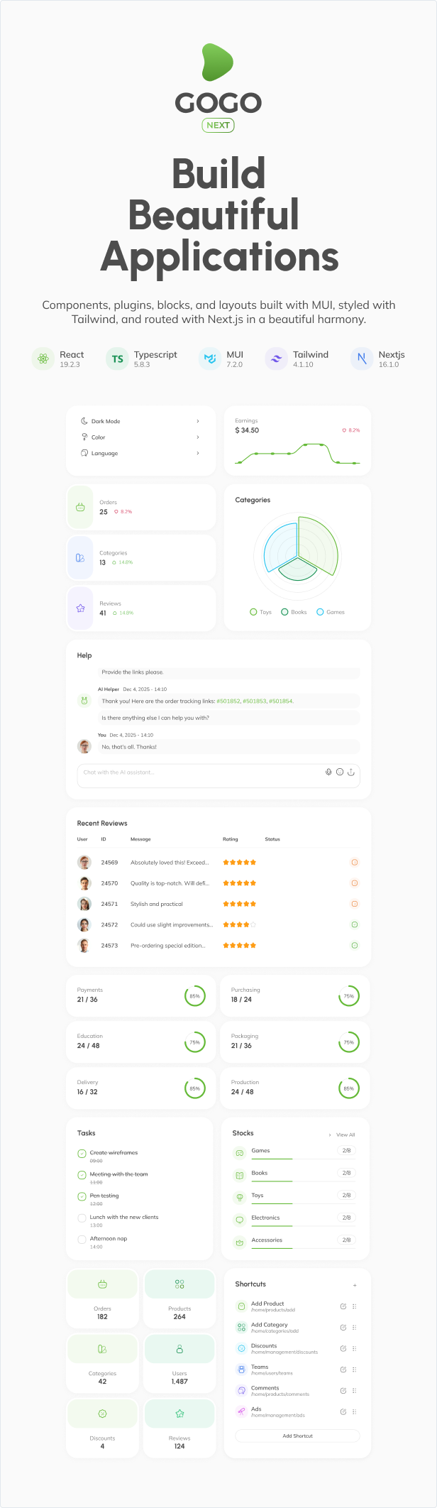 Gogo - Nextjs React Admin Dashboard (React 19) - 2